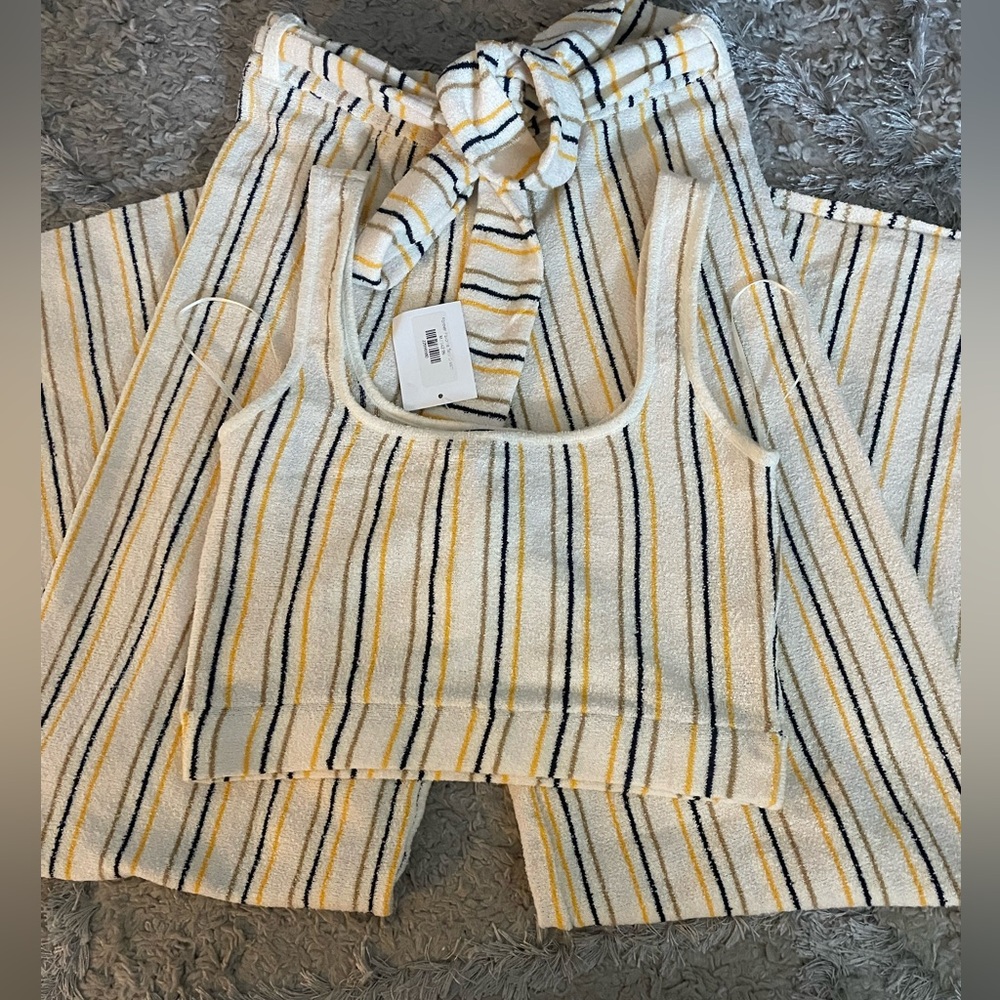 Striped Knit Tank and Pants Set